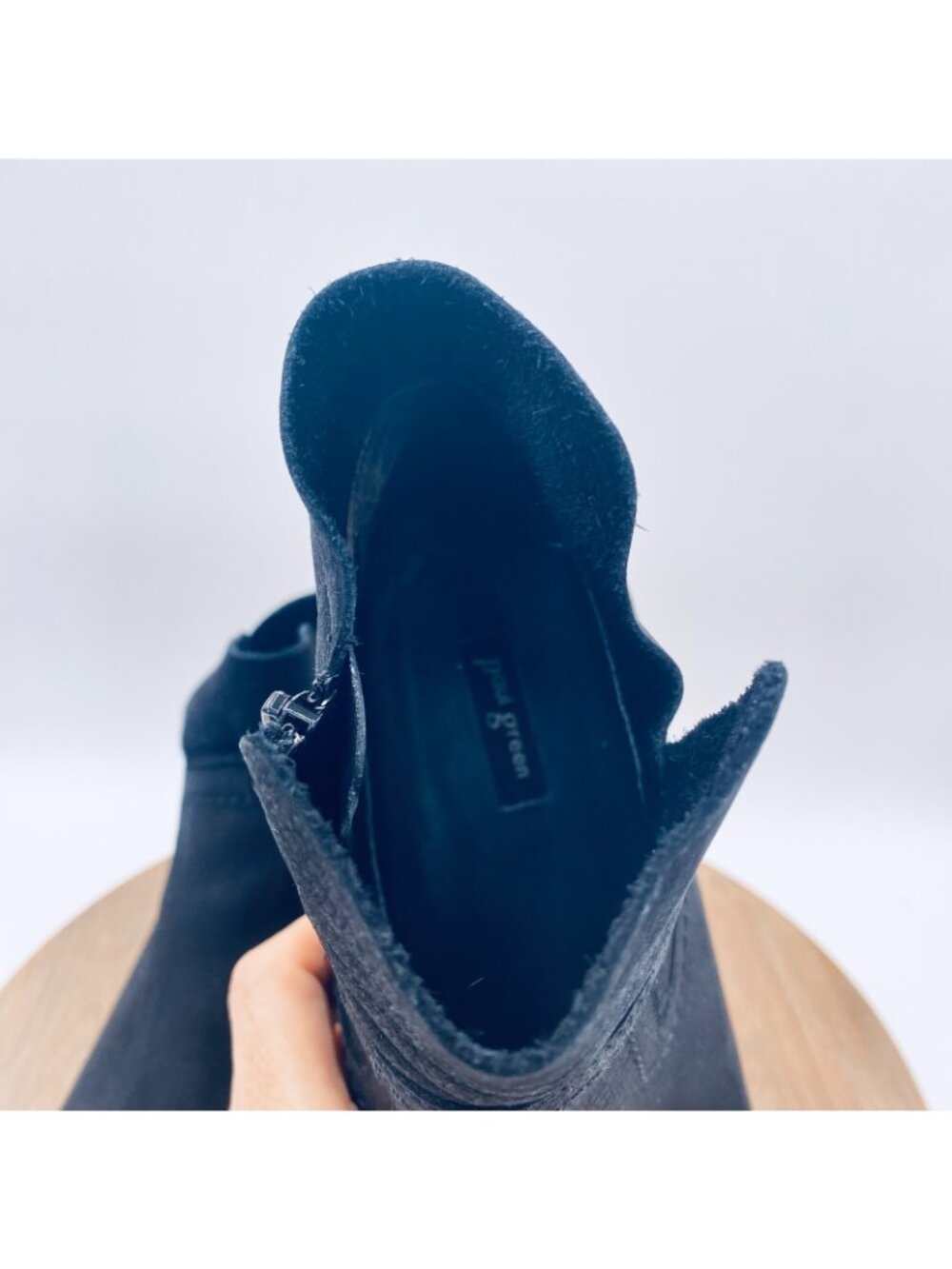 Paul Green Boots Womens 8.5 Black Leather Ankle Booties Zip Quiet Luxury - Picture 4 of 11
